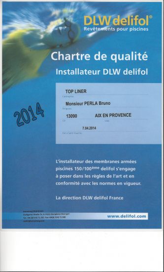 Charte de qualité et installateur agréé Delifol et Desjoyaux !